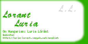 lorant luria business card